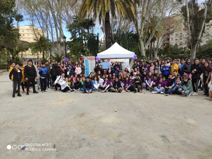 Participantes en el parque.