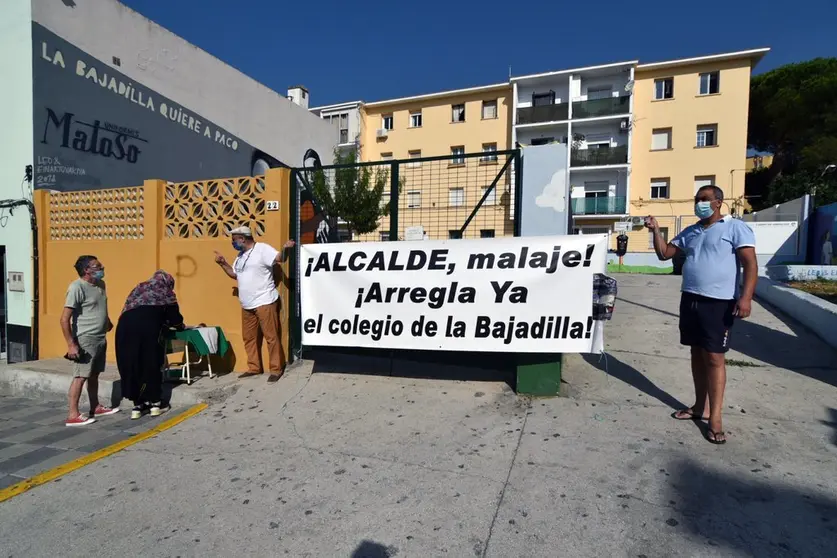 Pancarta, en el colegio.