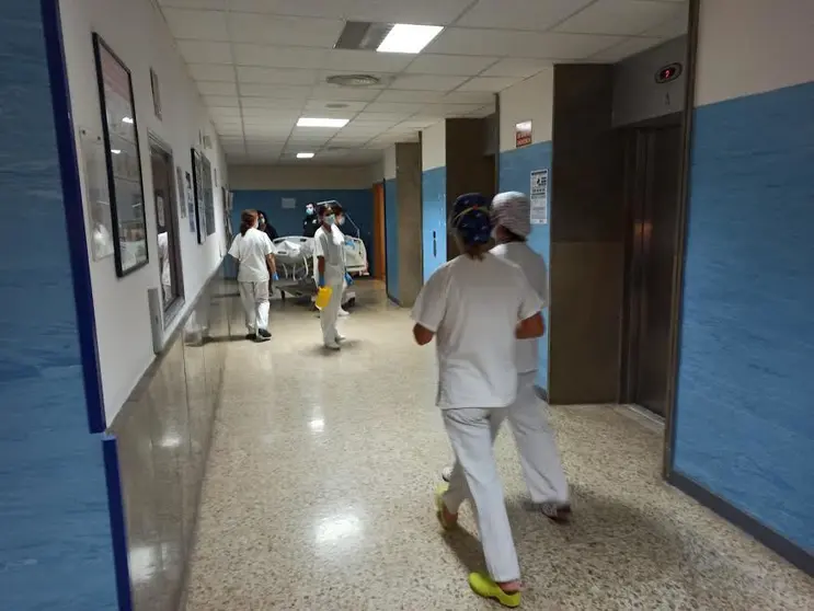 Sanitarios en el hospital.