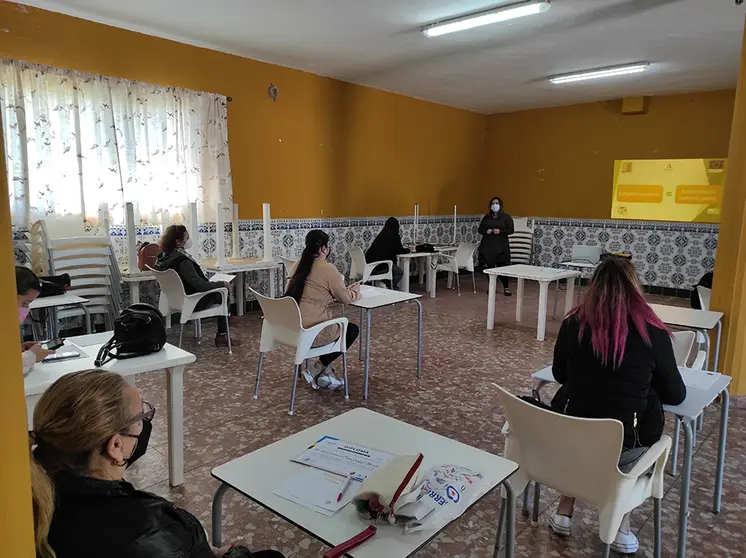 Un instante del taller.