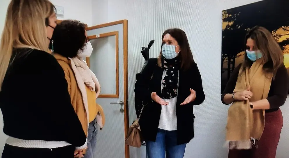 Un momento de la visita.