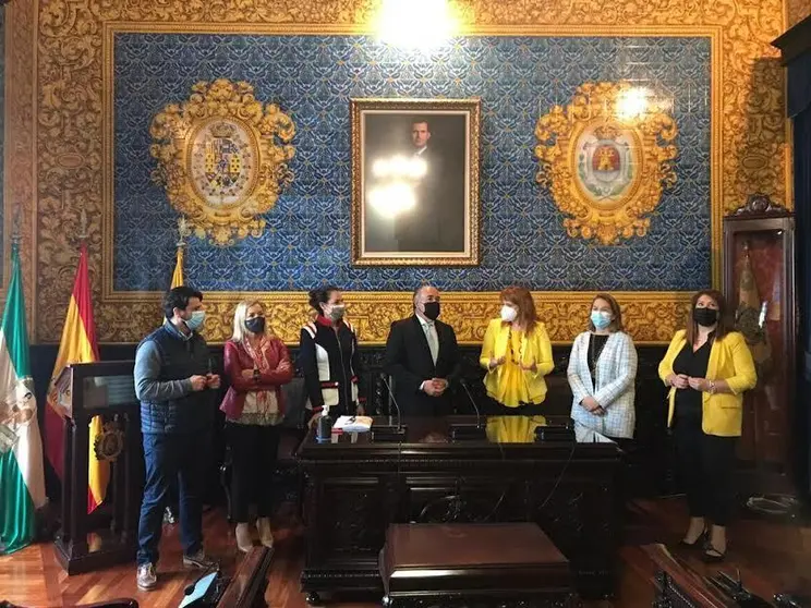 Un momento de la visita.