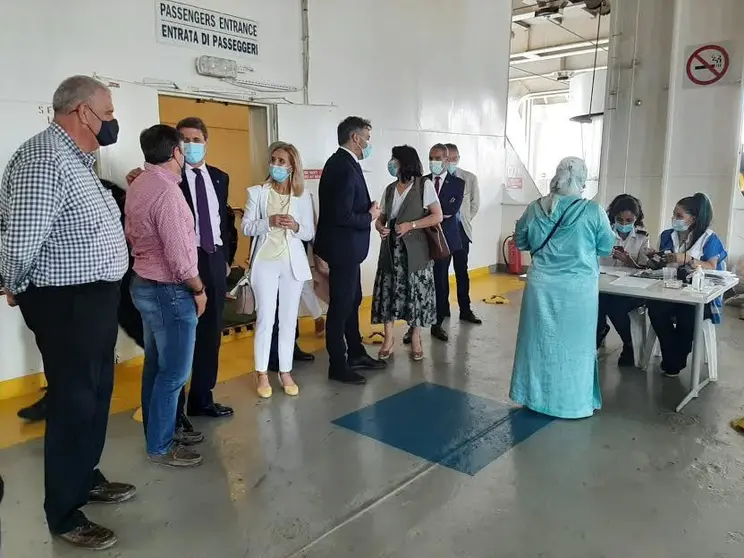 Un momento de la visita.