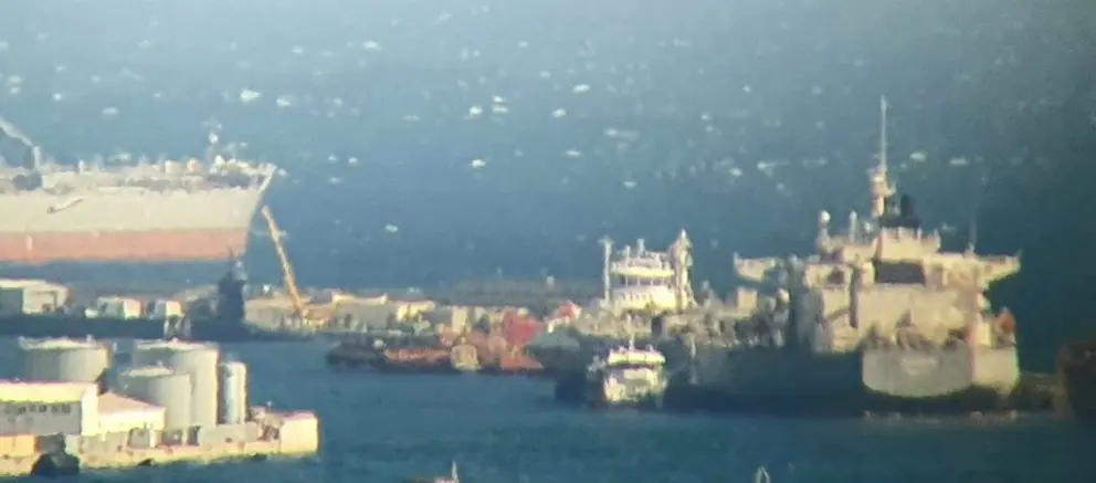El submarino, en Gibraltar.