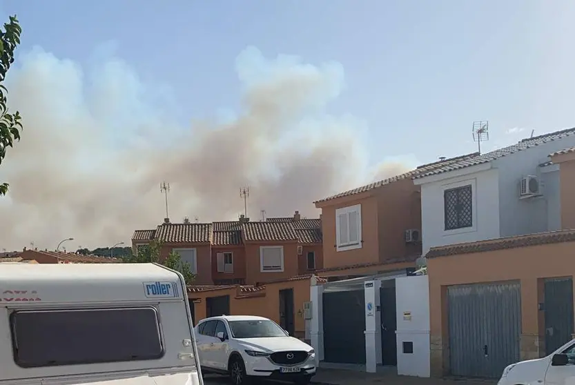 humo desde la aldea