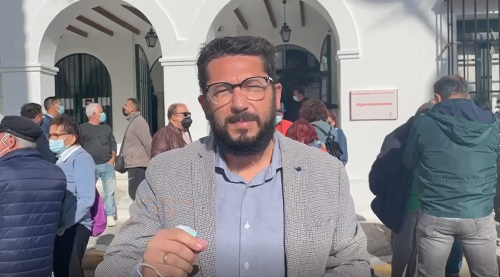 Jorge Rodr&iacute;guez, en la concentraci&oacute;n del viernes en apoyo al sector del Metal.