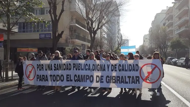 Miembros de la Coordinadora en la manifestaci&oacute;n de C&aacute;diz.