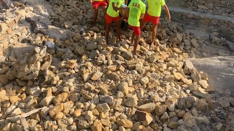 Un momento del rescate.