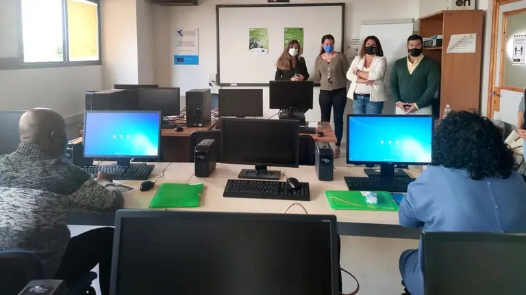 Un momento de la visita.