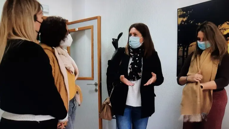 Un momento de la visita.