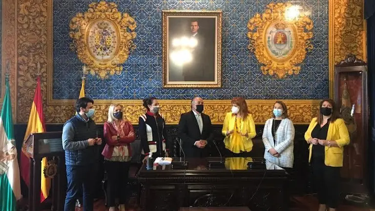 Un momento de la visita.