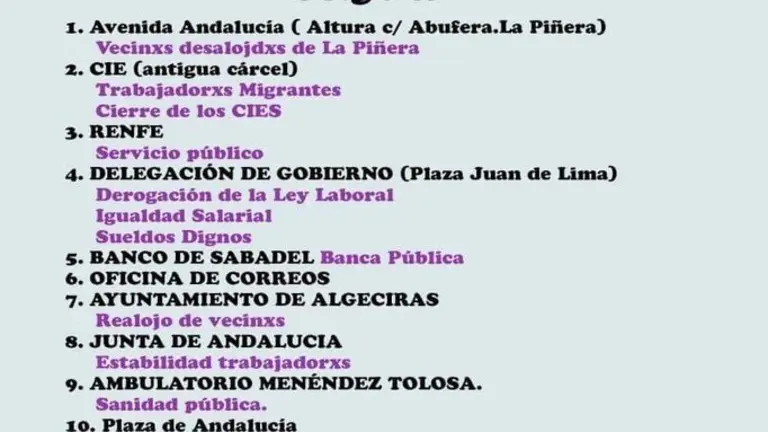 Cartel del itinerario.