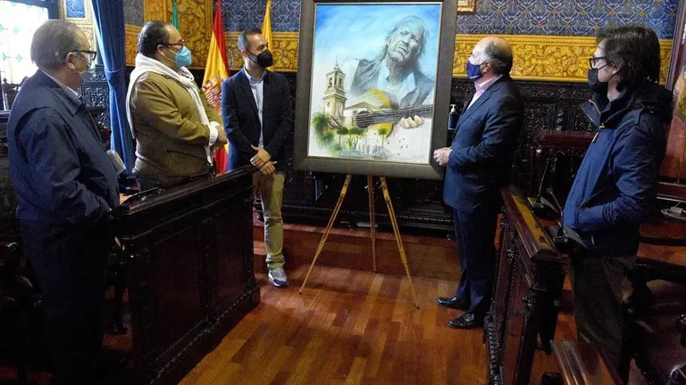 ENTREGA DE CUADRO DE VICTOR JEREZ PARA CENTRO INTERPRETACION DE PACO