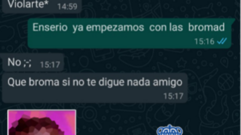 Pantallazo de los mensajes.