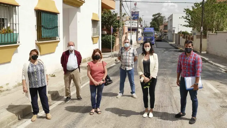 Visita a obras de asfaltado.