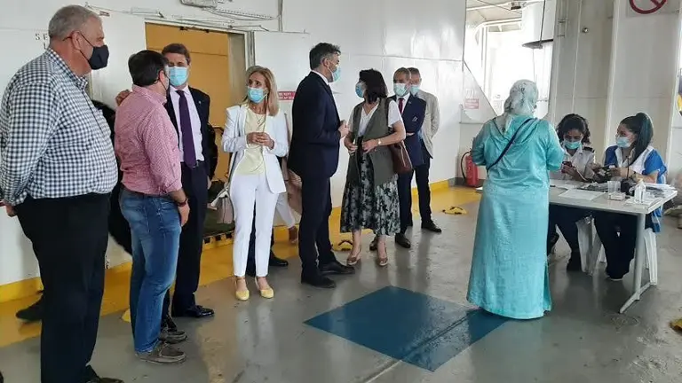 Un momento de la visita.