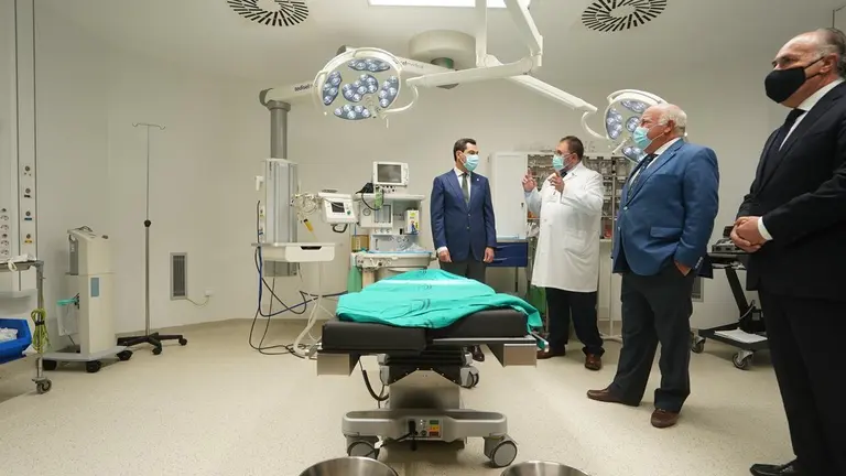 Moreno, en su visita al hospital.