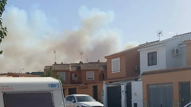 humo desde la aldea