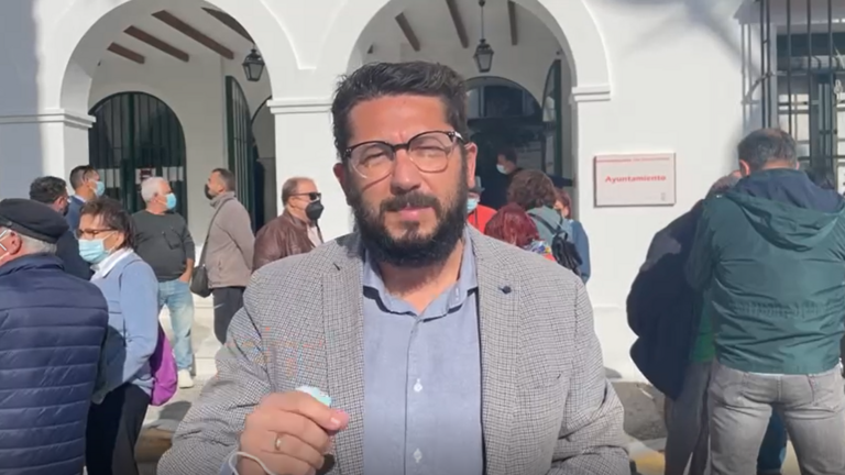 Jorge Rodr&iacute;guez, en la concentraci&oacute;n del viernes en apoyo al sector del Metal.